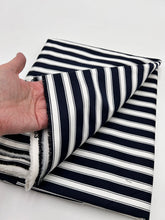 Load image into Gallery viewer, Stretch Cotton Bottom Weight, Navy &amp; White Stripe (WBW0471)
