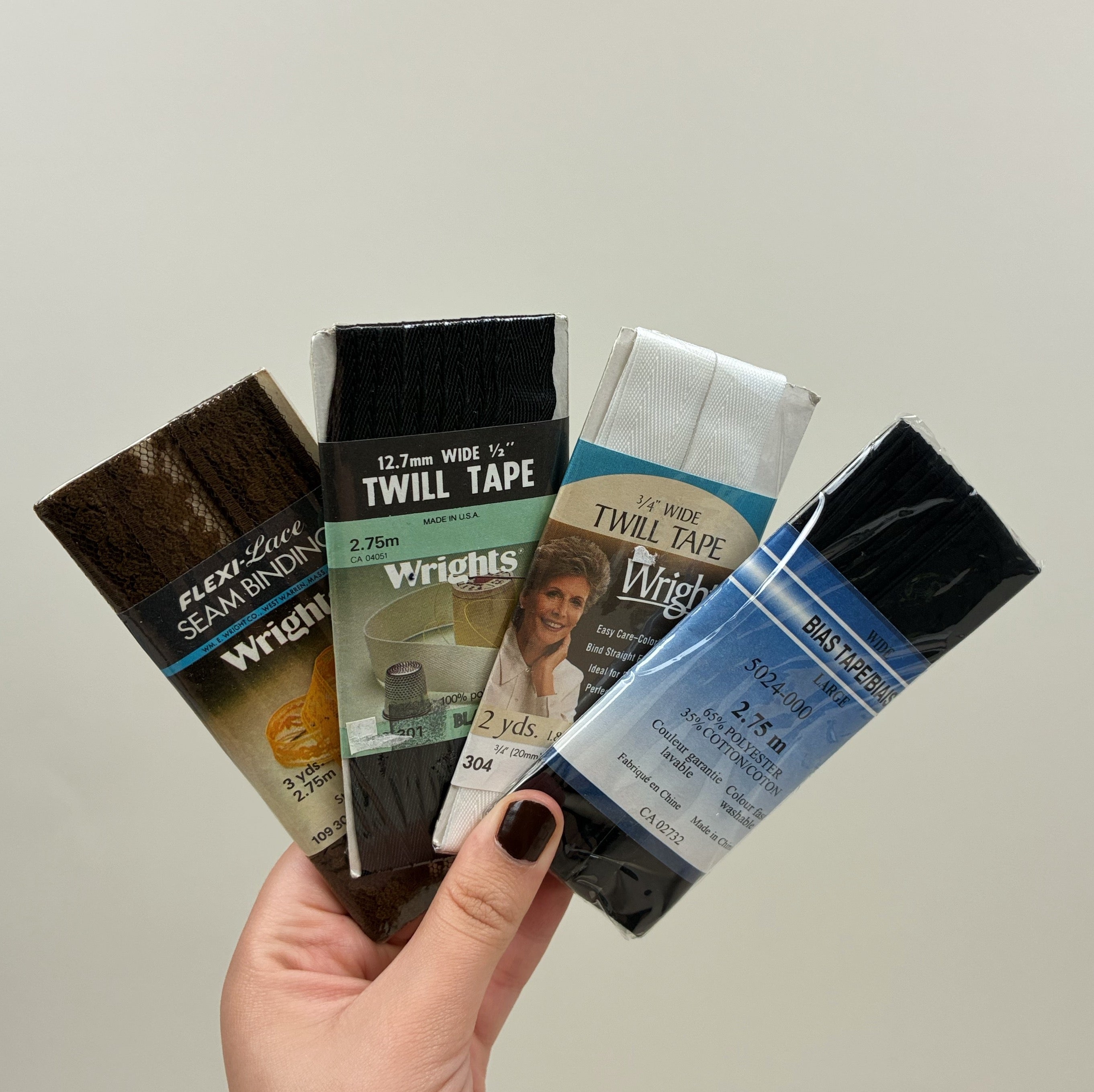 Bias Tape, Twill Tape & Seam Binding - Assorted Bundle of 4 (NXX1836)