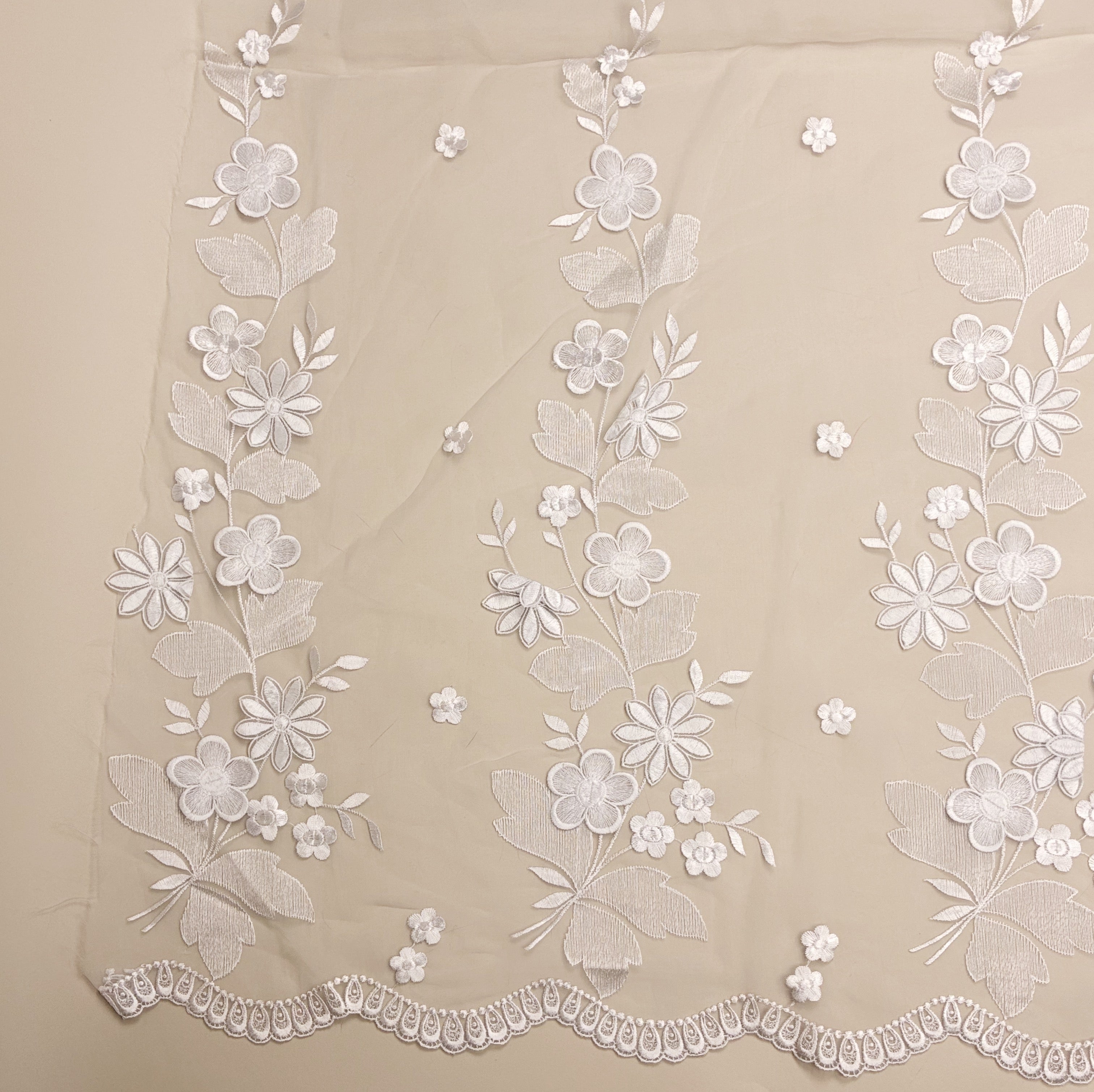 Emboridered Mesh Home Decor - Winter Blossom (HDH0859:60)