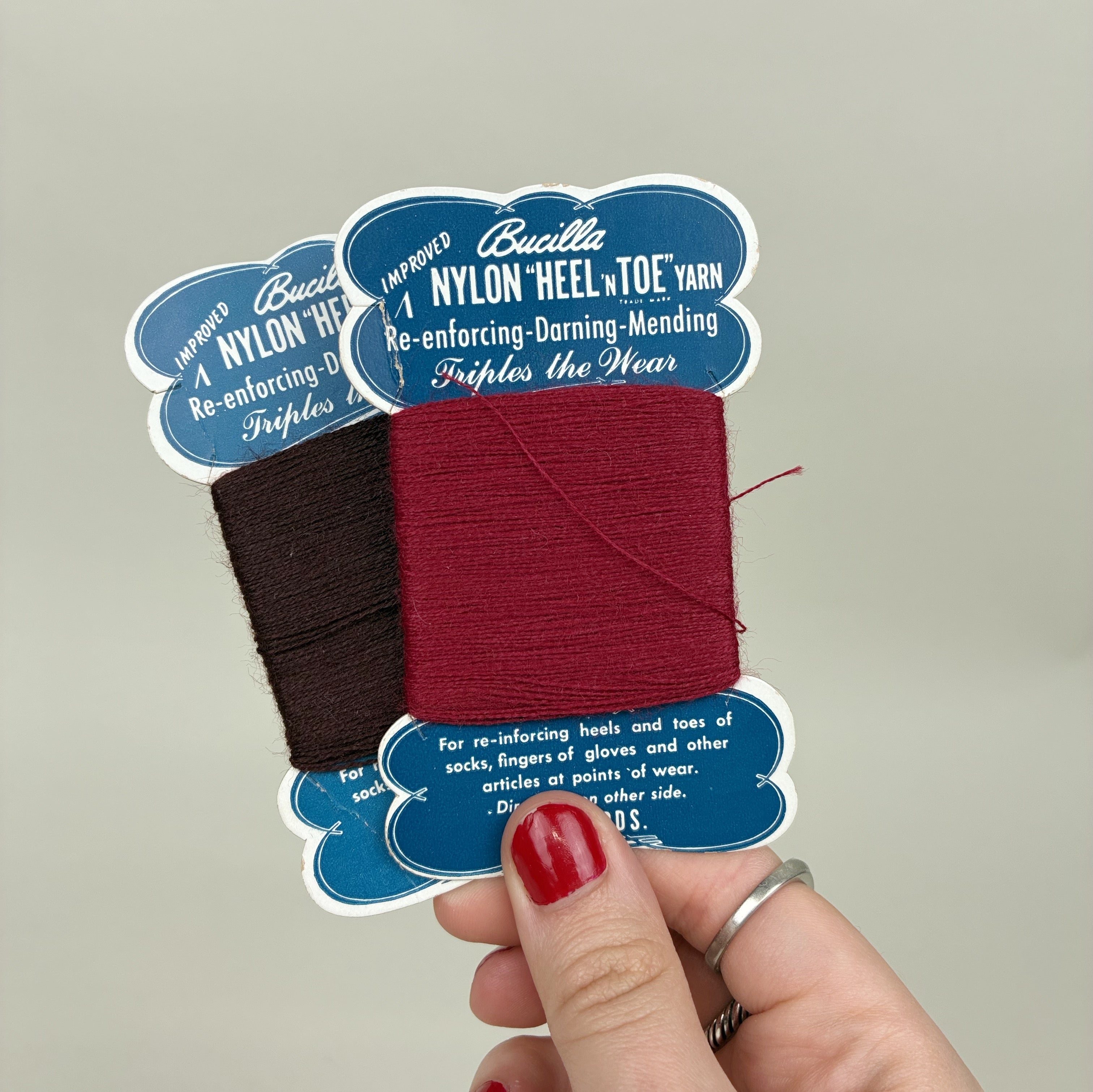 Vintage Bucilla Nylon Heel n' Toe Yarn - 3 Pack (NXX1787)