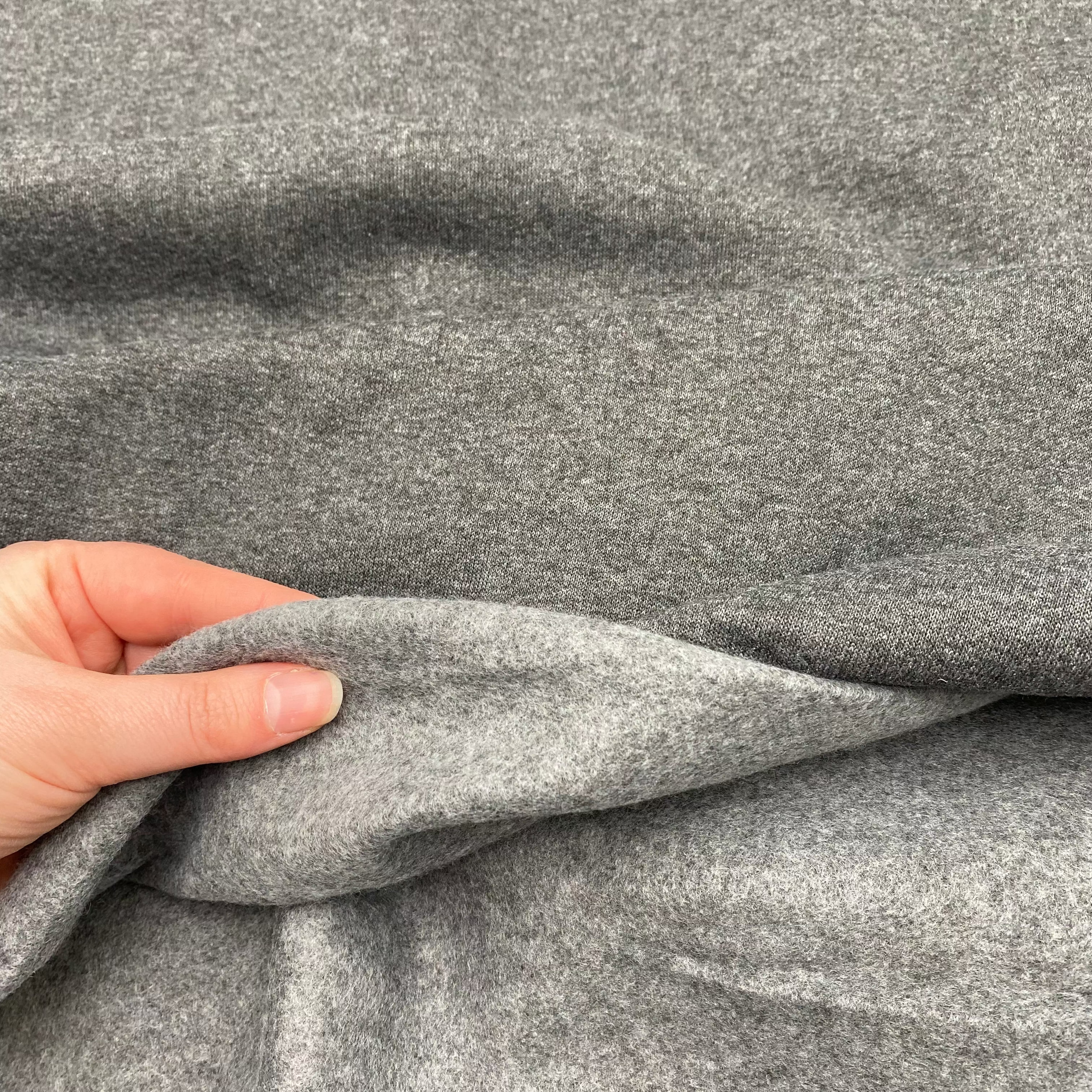 Cotton Blend Hoodie Fleece - Charcoal (KSW0492:94)