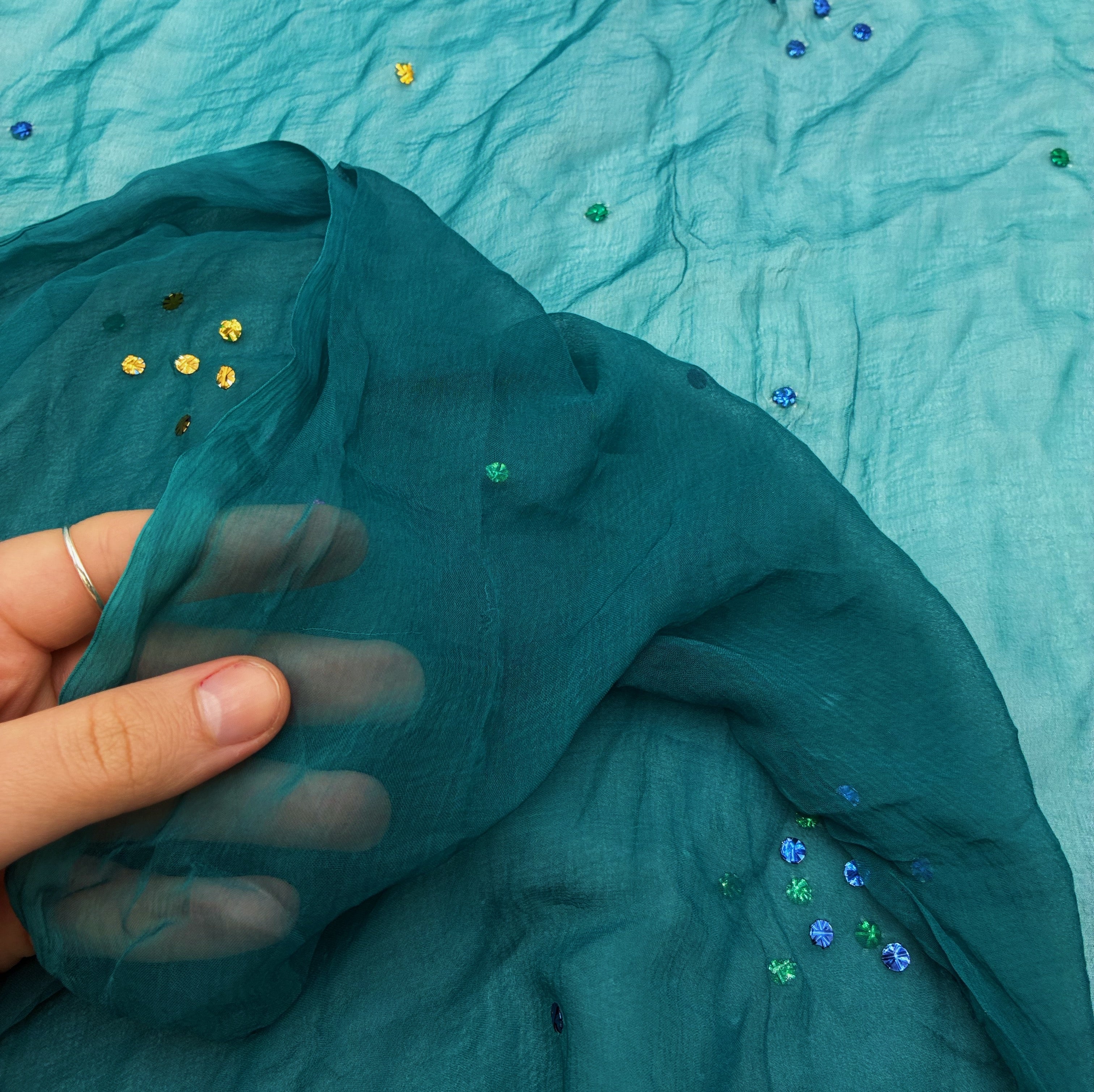 Chiffon - Teal Sparkle (WDW3459)