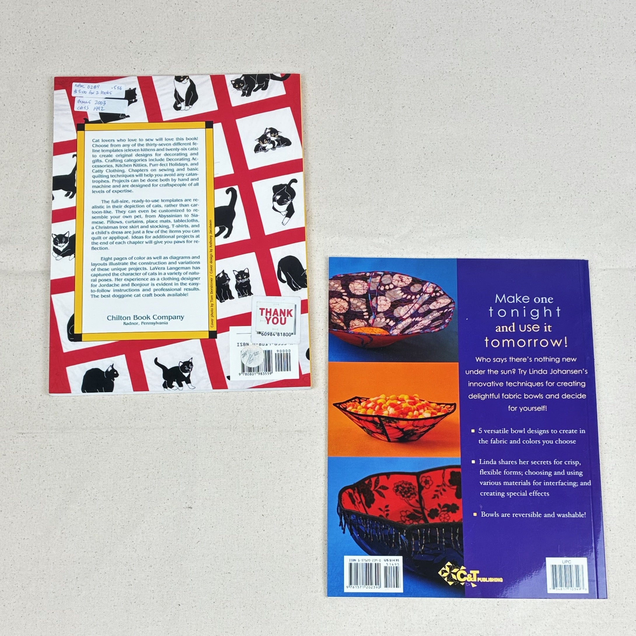 2 Sewing Books - Cats & Bowls (NBK0289)