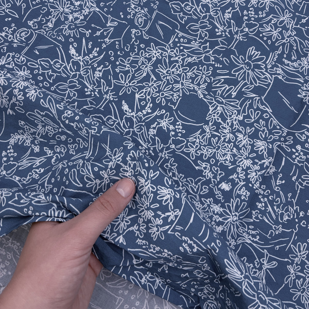 Cotton Shirting - Blue Potted Garden (WDW3770)