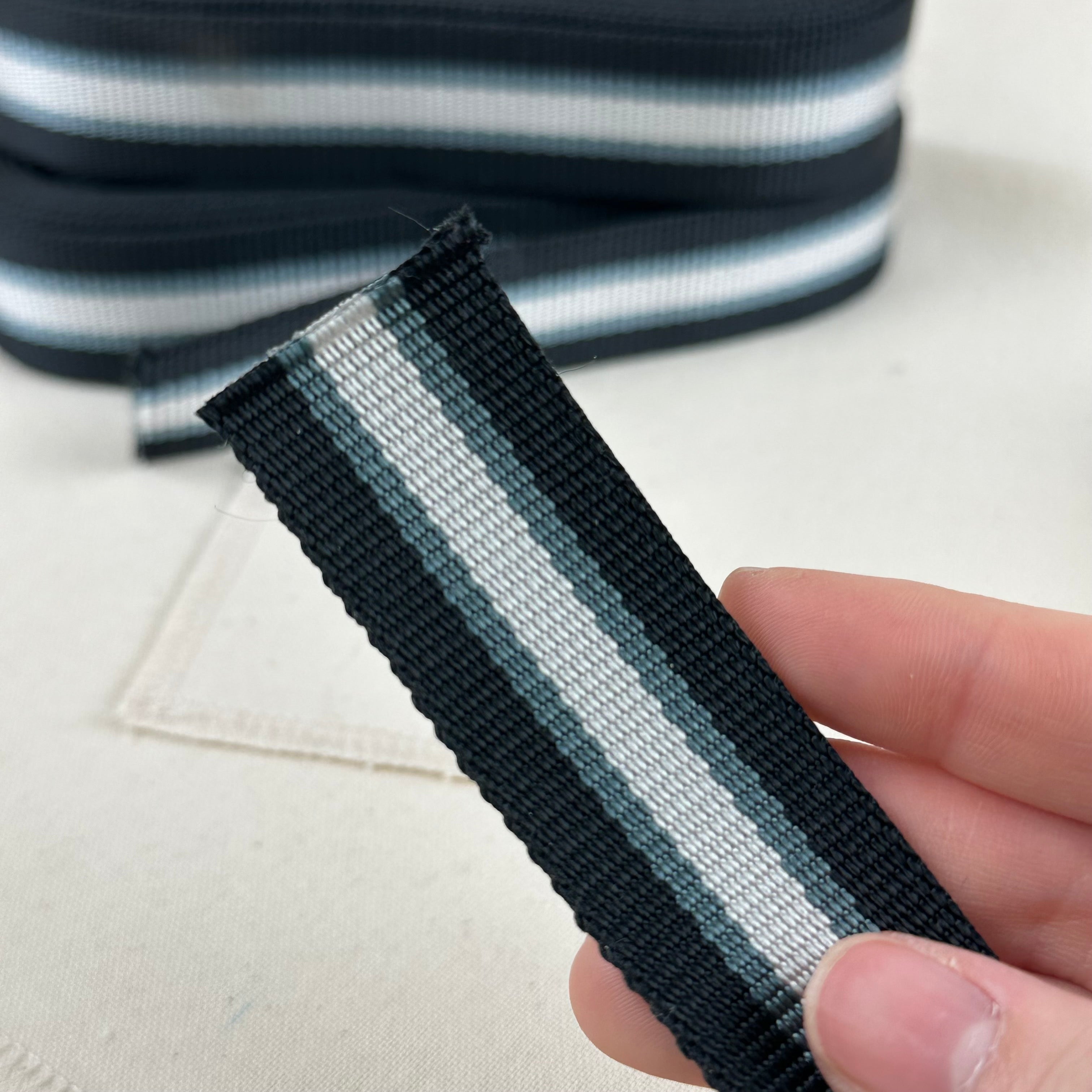 Nylon Webbing - Black/Teal (25mm) (NXX1205)