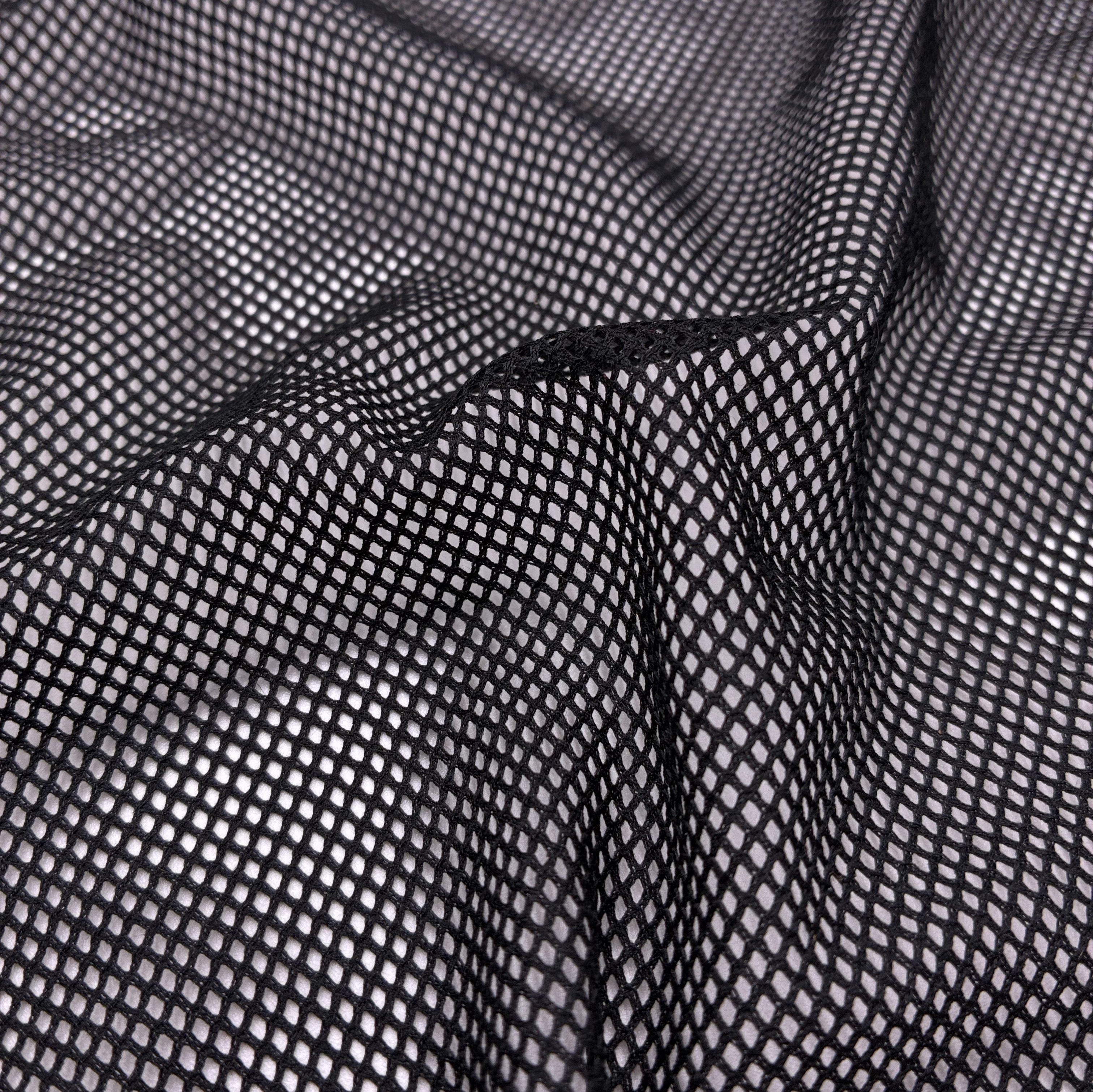 Fine Knit Fishnet Mesh - Black (KLM0229)