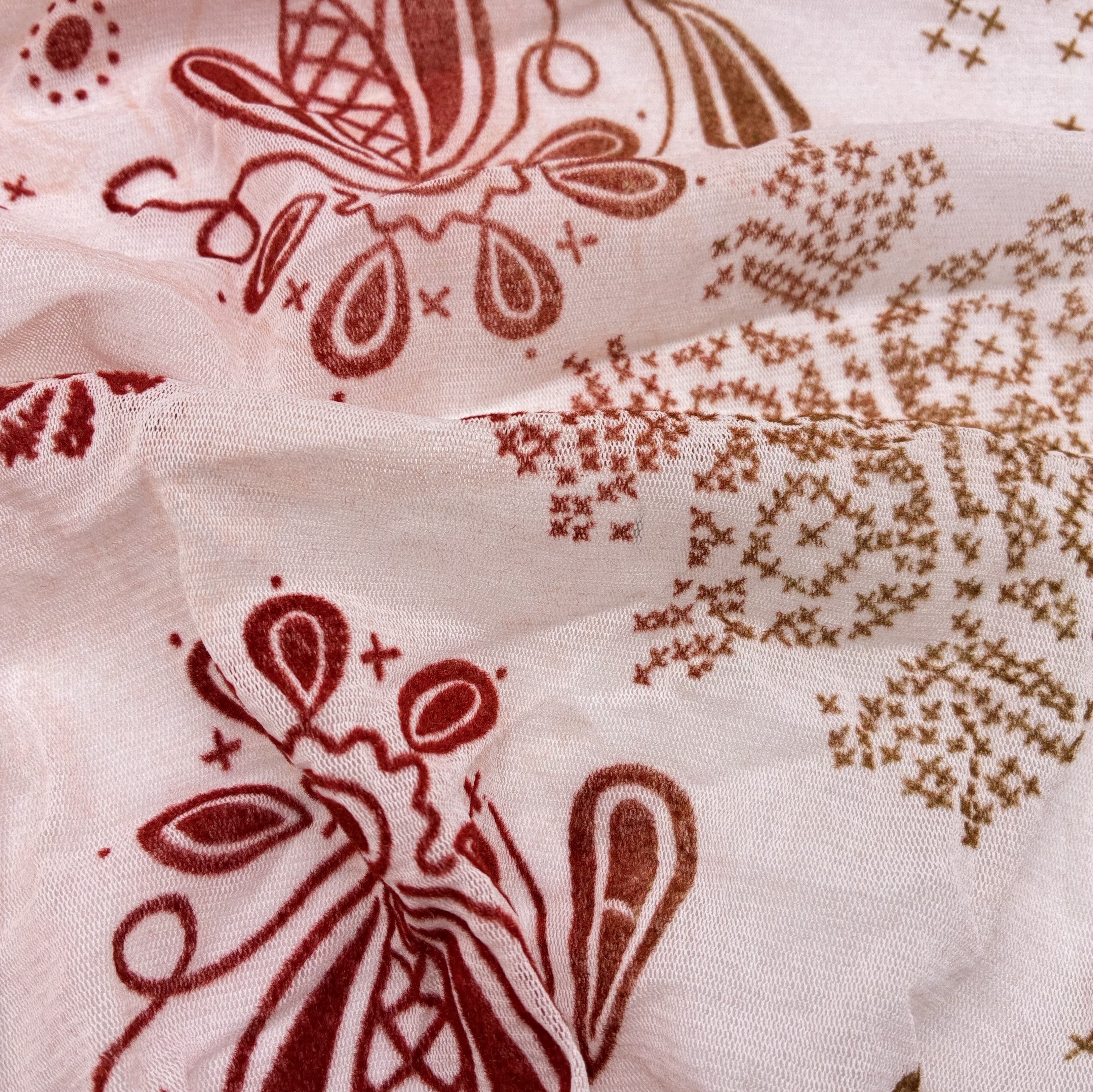 Knit Mesh - Fuzzy Flowers (KLM0223:4)