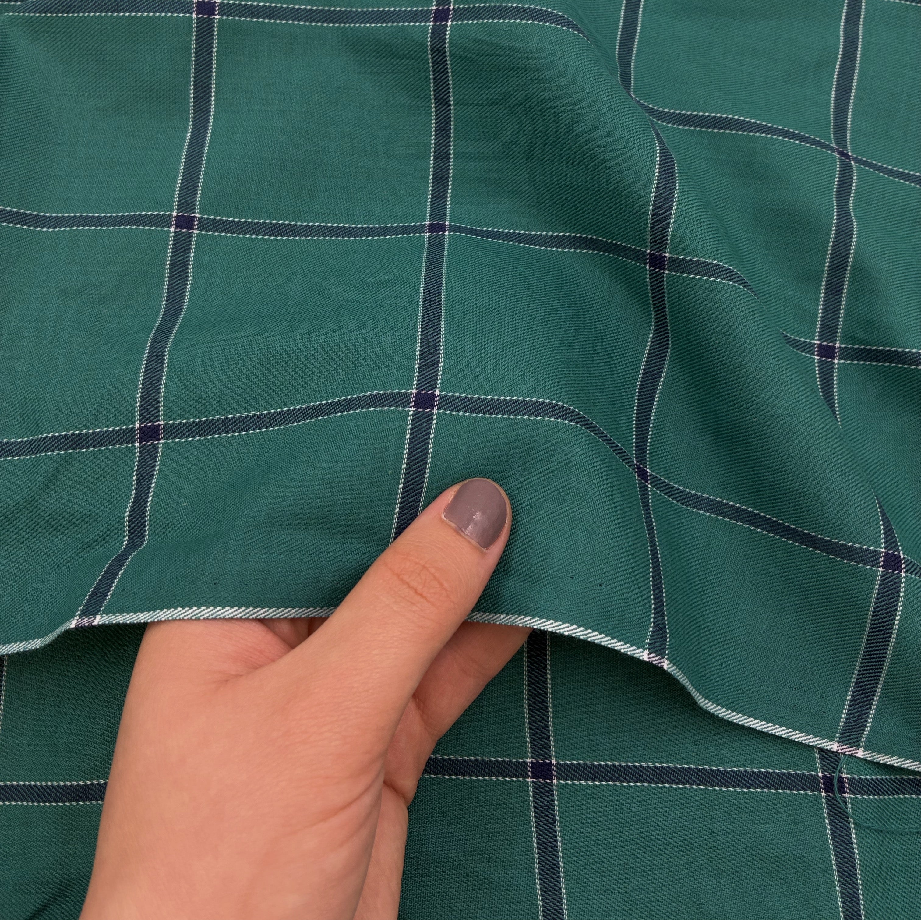 Woven Dress Weight - Teal Windowpane Plaid (WDW3582)