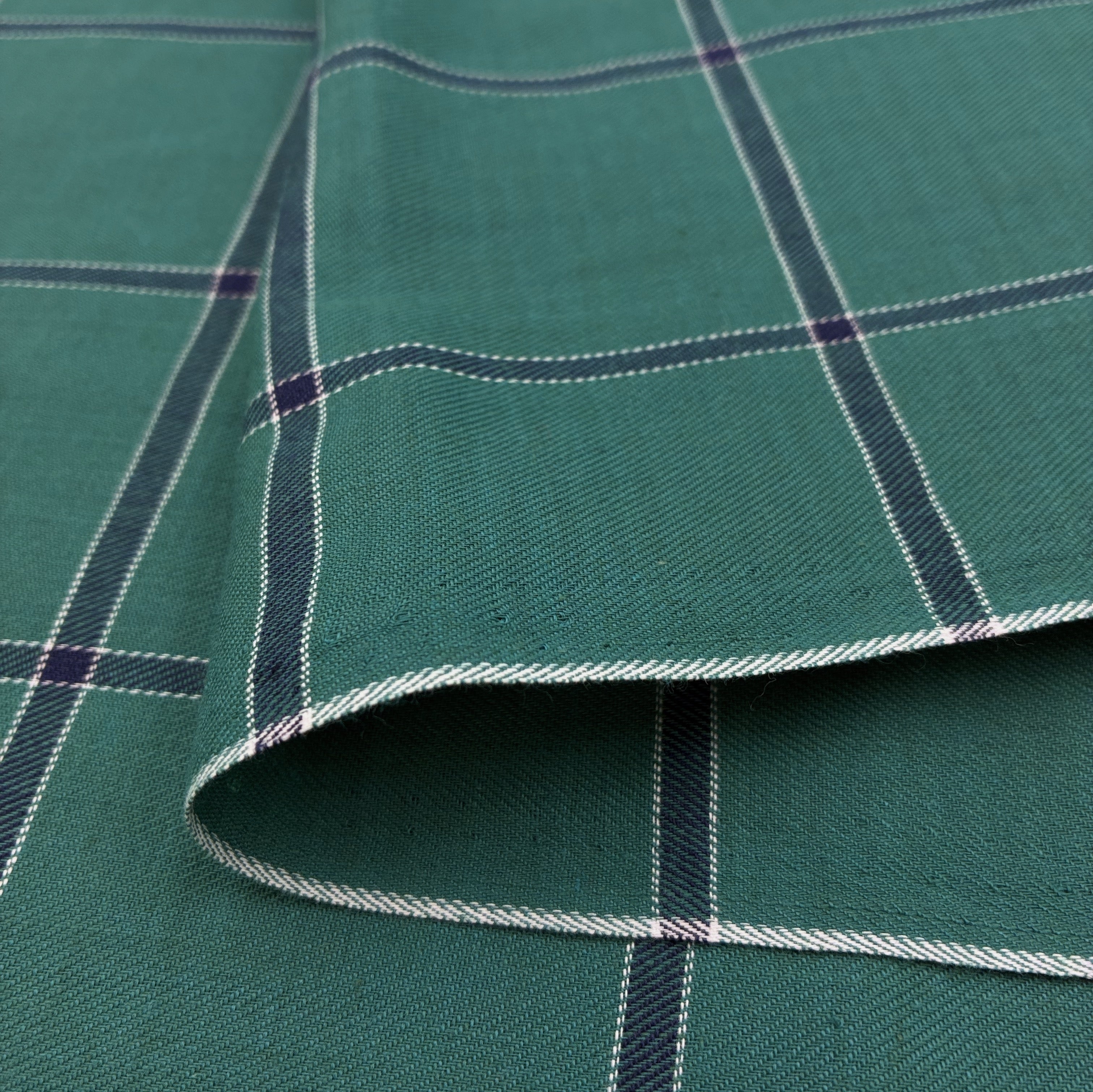 Woven Dress Weight - Teal Windowpane Plaid (WDW3582)