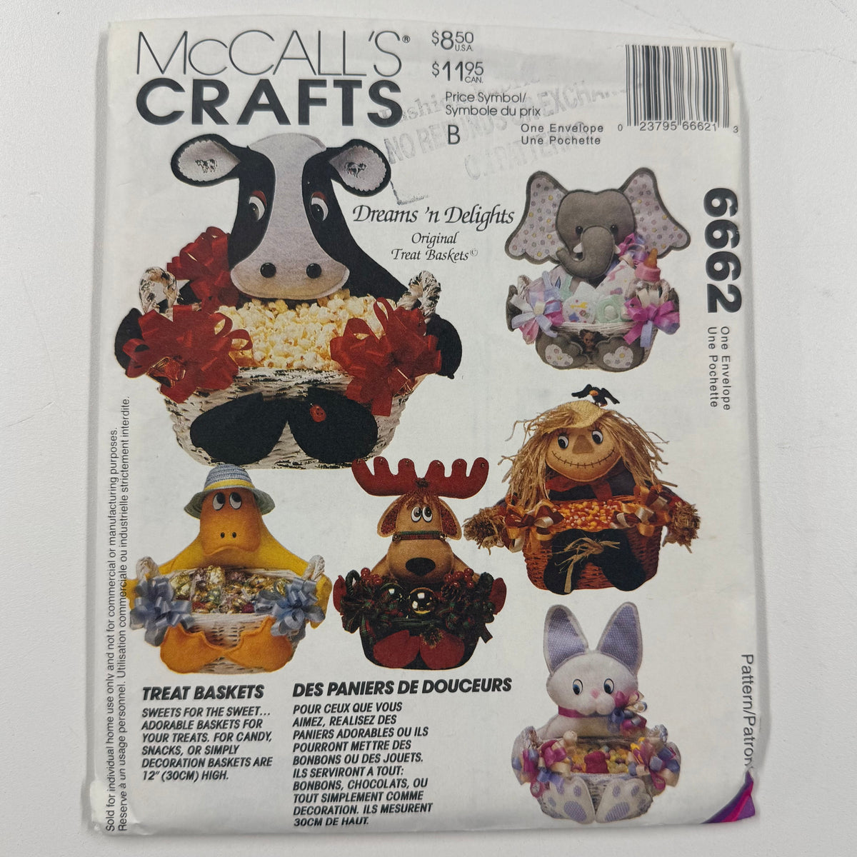 McCall's Craft Pattern - 6662 Treat Baskets (NPA0587)