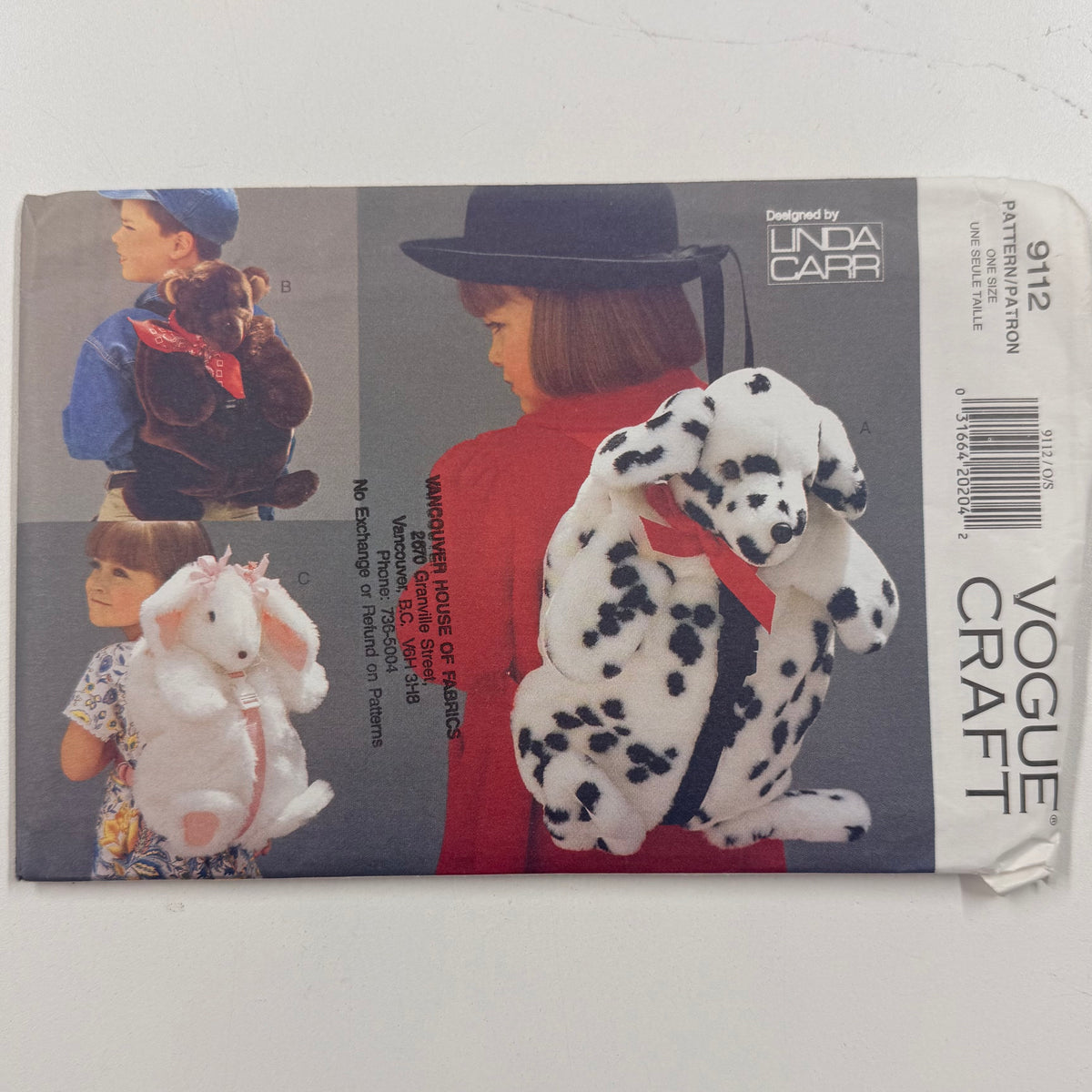 Vogue Craft Pattern - 9112 Fur Backpacks (NPA0611)
