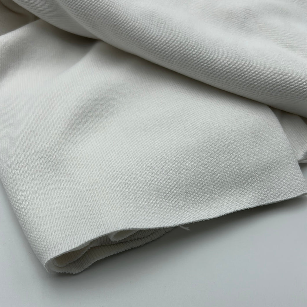 Cotton Rib Knit, White (KRB0288)