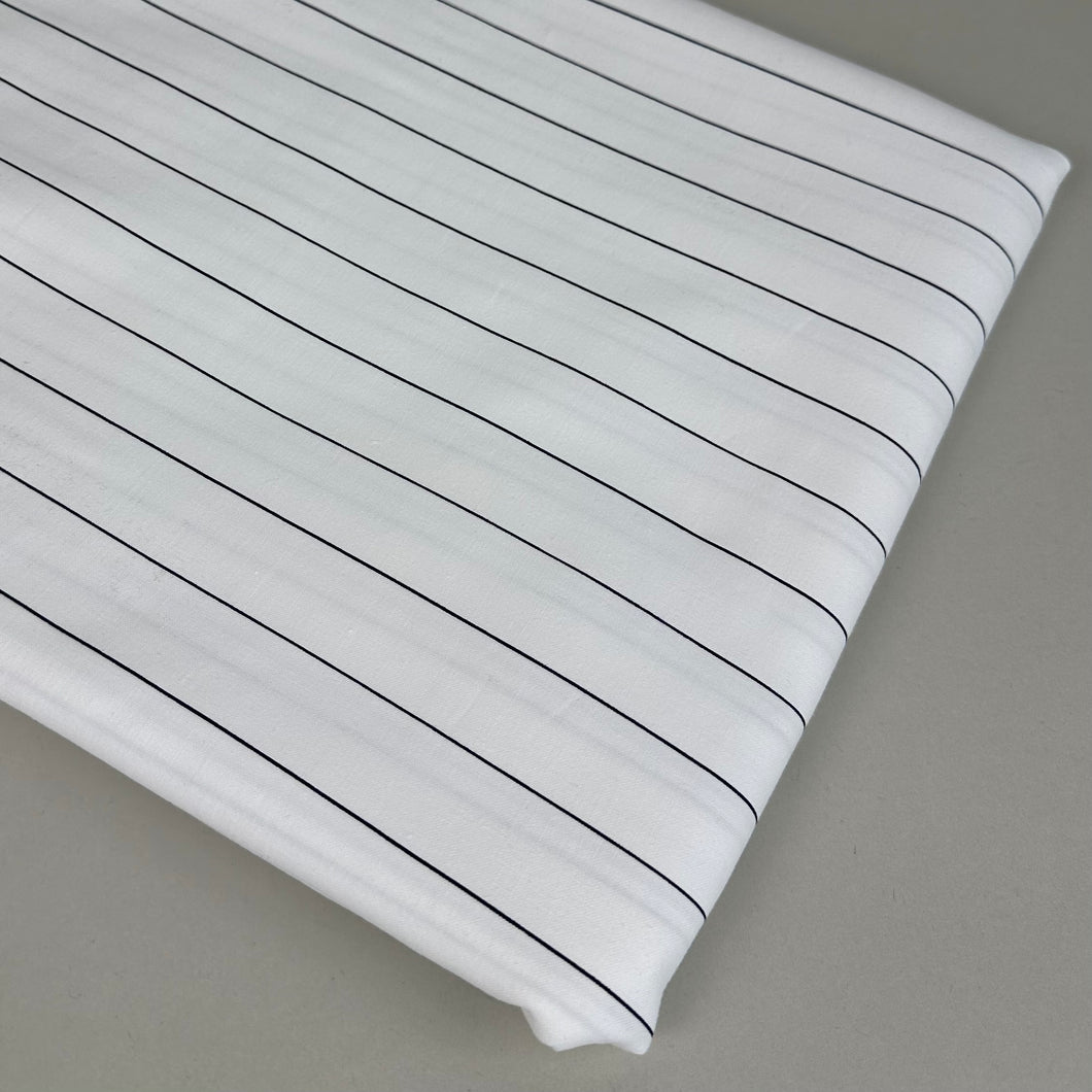 Cotton Shirting, White with Navy Stripes (WDW1731:1733)