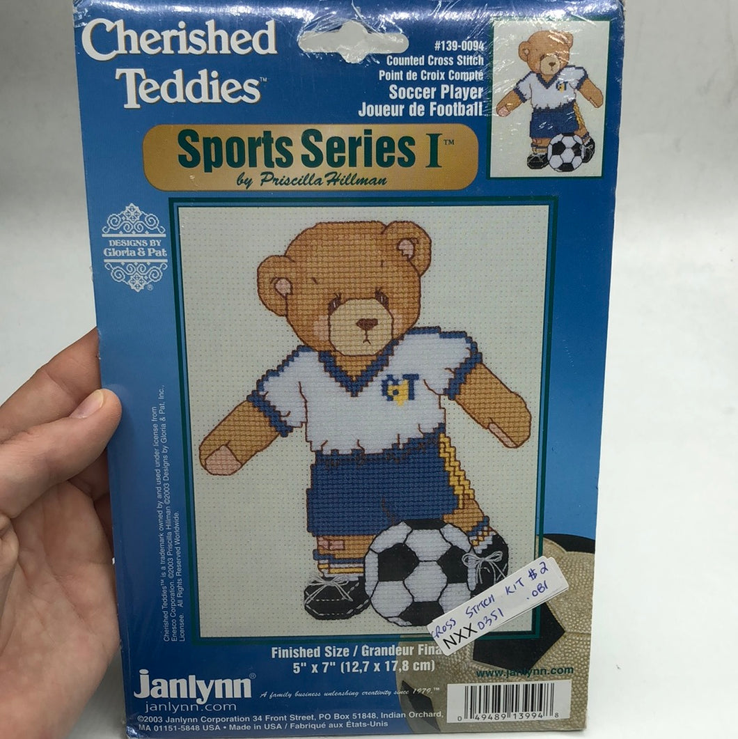 Cross Stitch Kit, Cherished Teddies, Soccer Player (NXX0351)