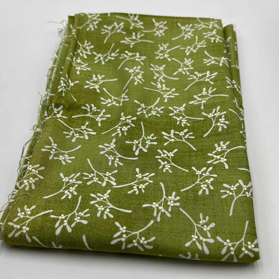 Moda Quilting Cotton, White Foliage on Green (WQC1811)