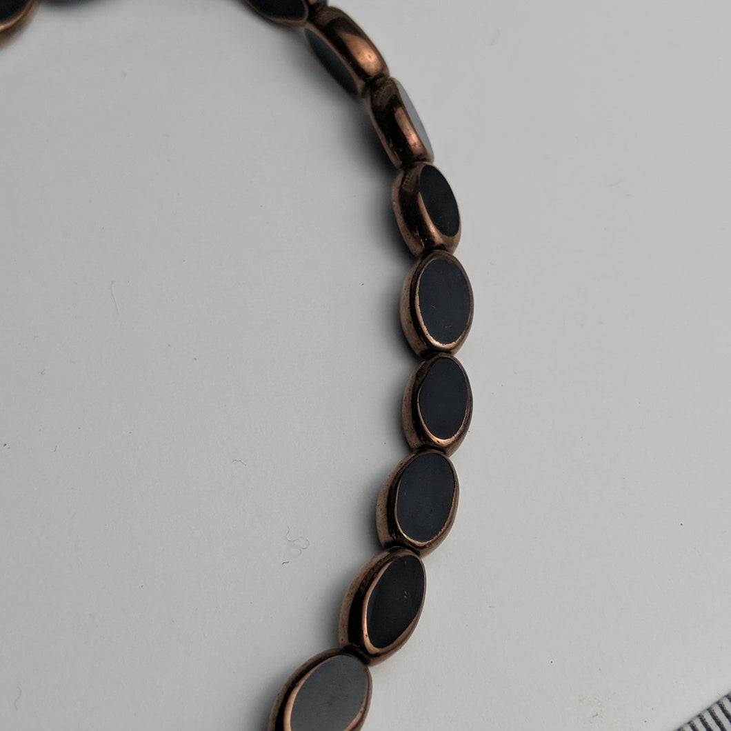 Glass/Metal Beads, Strand, Blue, Black & Green (NBD0080:82)