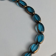 Load image into Gallery viewer, Glass/Metal Beads, Strand, Blue, Black &amp; Green (NBD0080:82)
