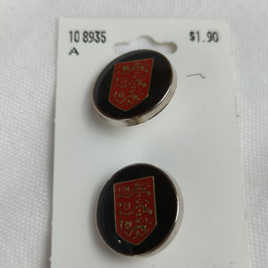Plastic Buttons, Red and BLack (NBU0116)