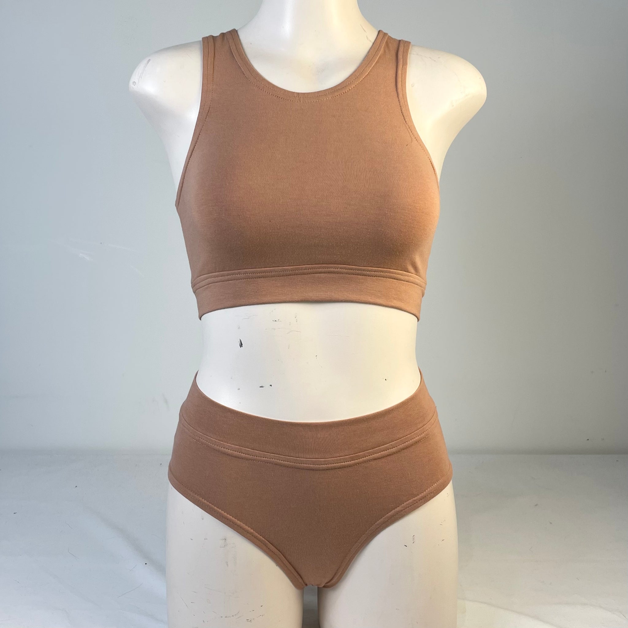 Scoop Neck Bra: Bamboo or Soy & Organic Cotton Jersey Fabric// Wire Free  Bra // Lined Crop Top // Handmade by Yana Dee Ethical Apparel 
