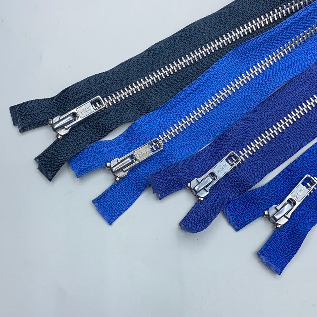 Separating Metal Zipper, Various Blues (48cm-70cm) (NZP0241:0264)