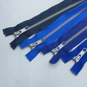 Separating Metal Zipper, Various Blues (NZP0241:0264)
