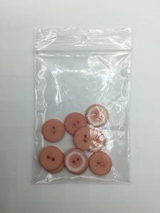 Buttons, Plastic, 1.9cm, Peach and White (NBU0429)