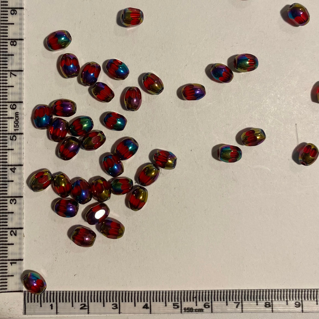 Vitrail Glass Beads, Red (NBD0515)