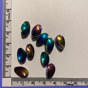Twisted Oval Glass Beads, Vitrail (NBD0524)