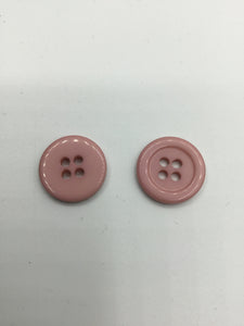 Buttons, Plastic, 1.6cm, Rose Pink (NBU0418)