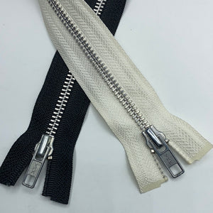 Separating Metal Zipper, Ivory & Black (NZP0182:196)