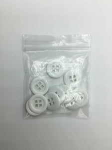 Buttons, Plastic, 2cm , White (NBU0431)