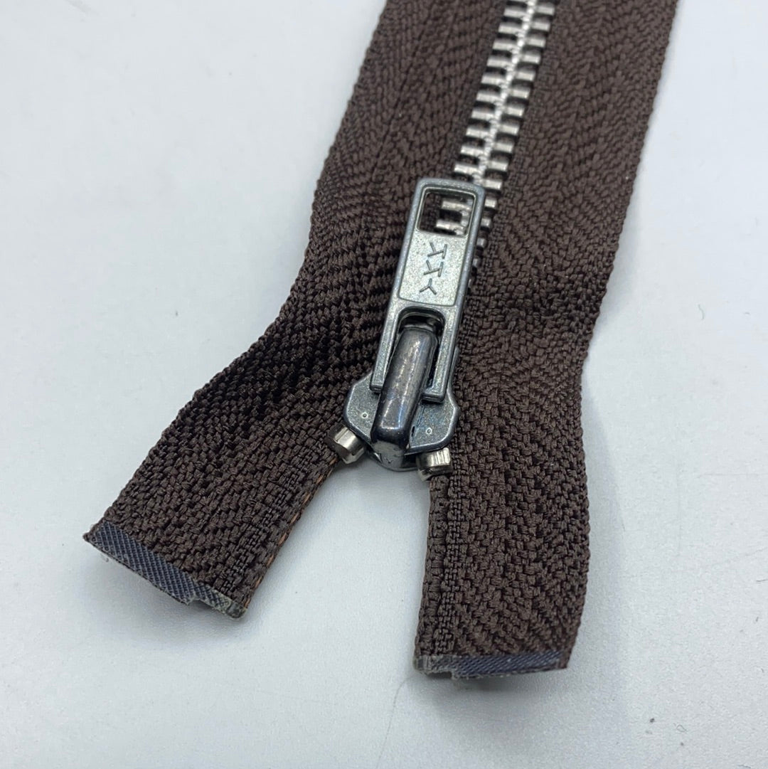 Separating Metal Zipper, Various Browns (58cm-72cm) (NZP0197:213)