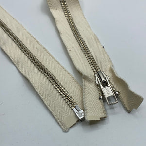 Separating Zipper, Cream & Pale Grey (NZP0148:150)