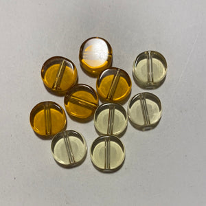 Glass Beads, Bags, Amber & Yellow (NBD0431:432)