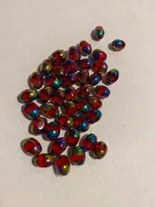 Vitrail Glass Beads, Red (NBD0515)