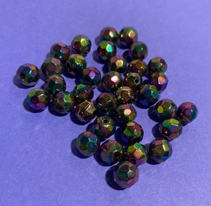 Faceted Sphere Glass Beads, Vitrail (NBD0525)