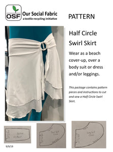 Half Circle Swirl Skirt Pattern, POSF2020