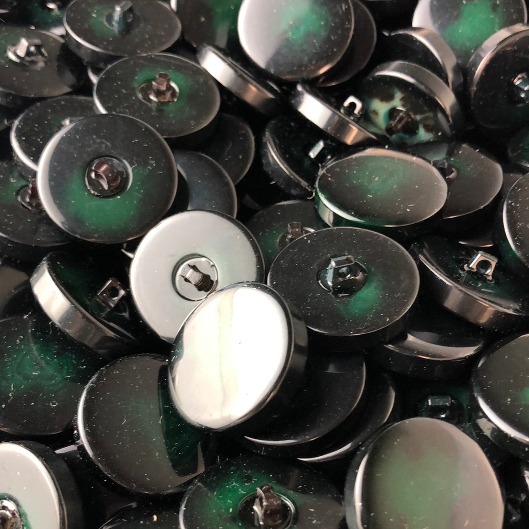 Plastic Buttons - Black & Blue/Green (NBU0064:65)