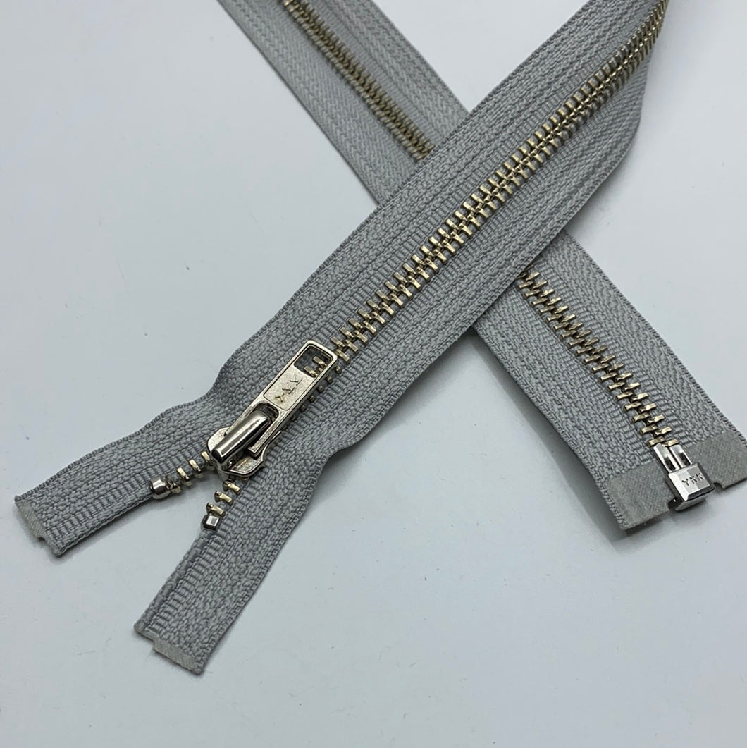 Separating Zipper, Cream & Pale Grey (76cm-77cm) (NZP0148:150)