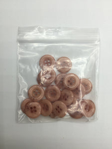 Buttons, Plastic, 1.6cm, Cinnamon (NBU0419)