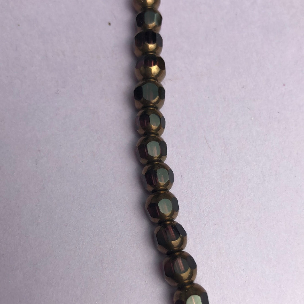Glass/Metal Beads, Strand, 5 Colours (NBD0211:215)