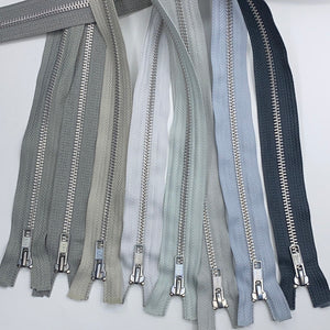 Separating Metal Zipper, Various Greys (NZP0214:0240)