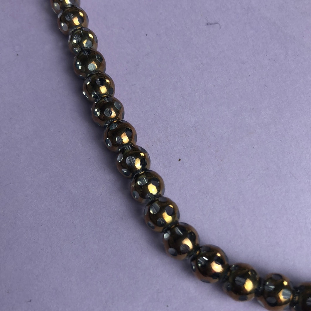 Glass/Metal Beads, Strand, 5 Colours (NBD0216:220)