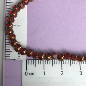 Glass/Metal Beads, Strand, Blue, Red & Amber (NBD0224:226)