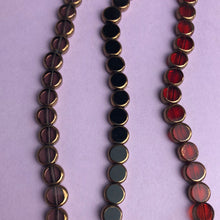 Load image into Gallery viewer, Glass/Metal Beads, Strand, Red, Black &amp; Mauve (NBD0263:265)
