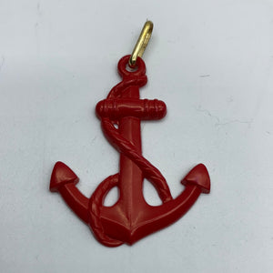 10 Plastic Zipper Pulls, Red Anchor (NXX0264)