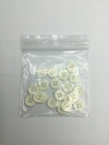 Buttons, Plastic, 1.1cm Cream (NBU0416)