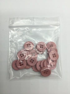 Buttons, Plastic, 1.6cm, Rose Pink (NBU0418)
