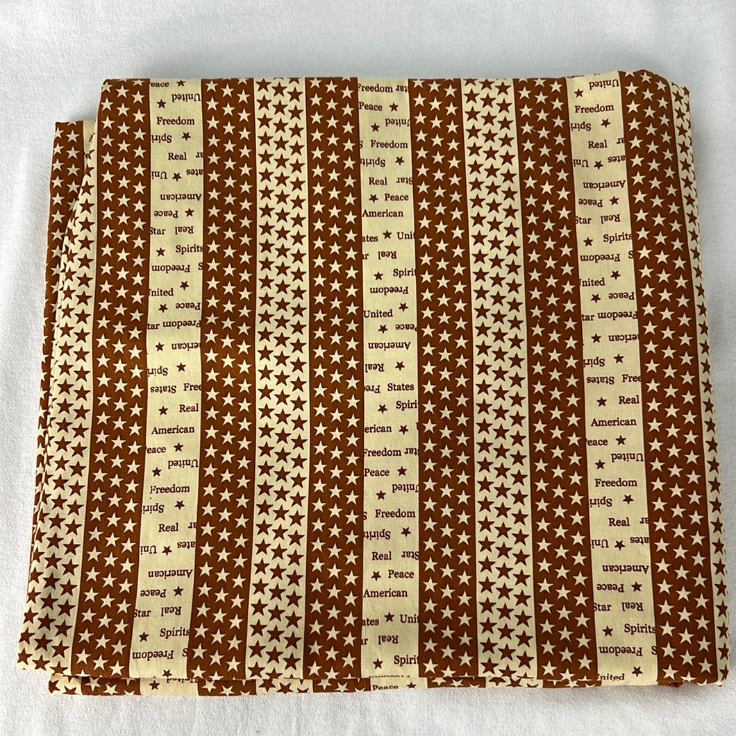 Quilting Cotton, Beige and Brown with Stars (WQC0659:660)