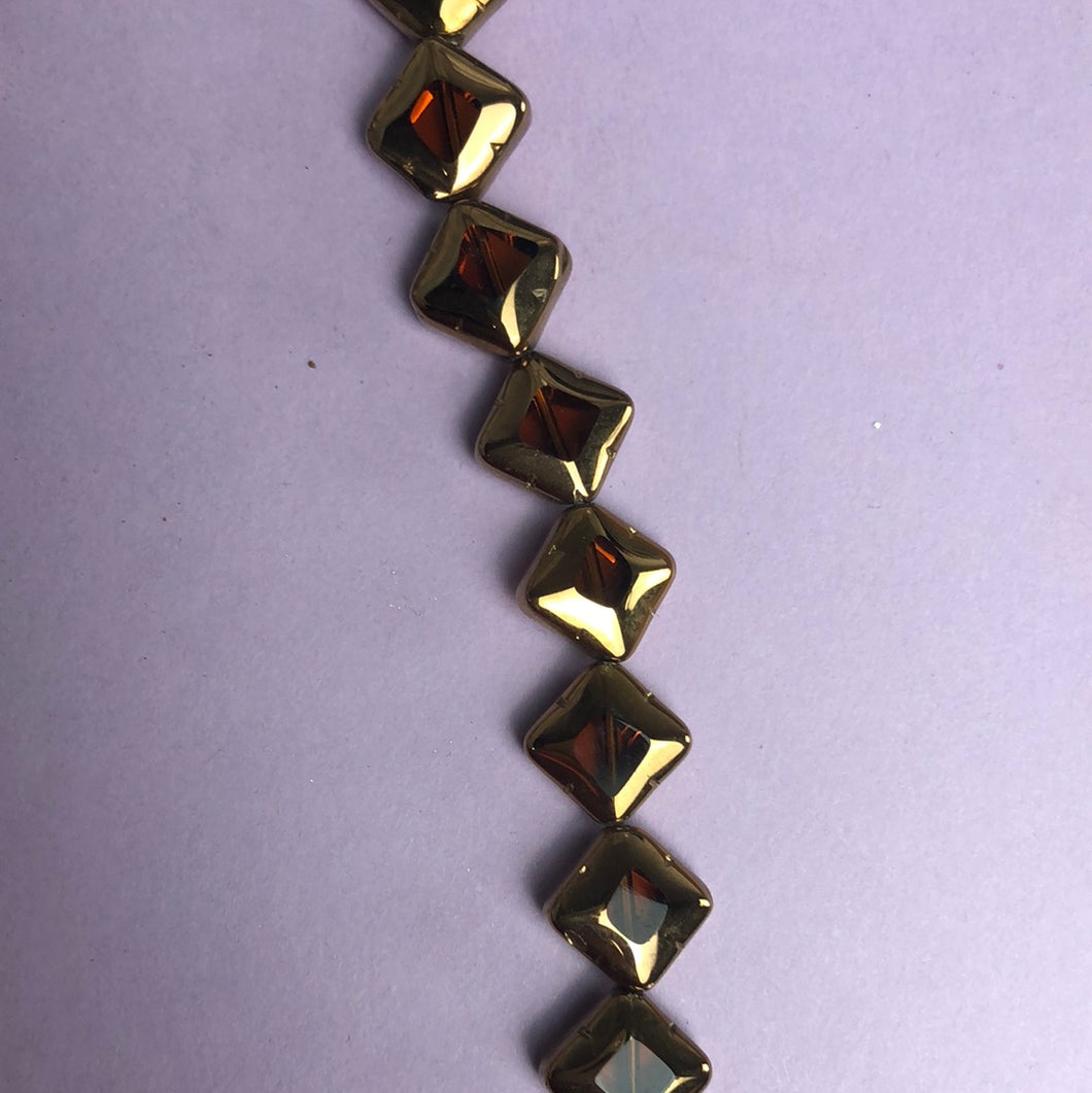 Glass/Metal Beads, Strand, 5 Colours (NBD0200:204)